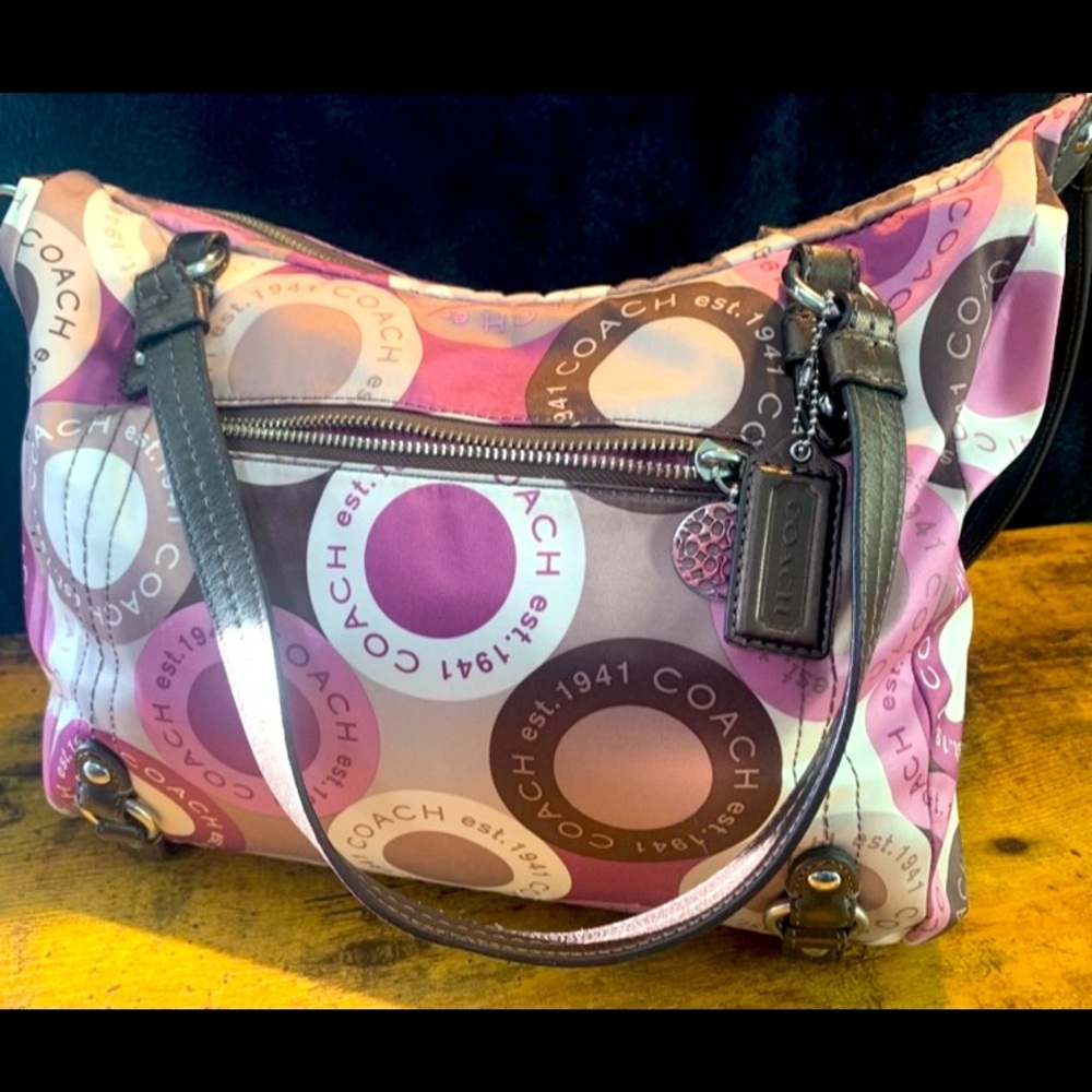 Coach Multicolor Circle Pattern Shoulder Bag